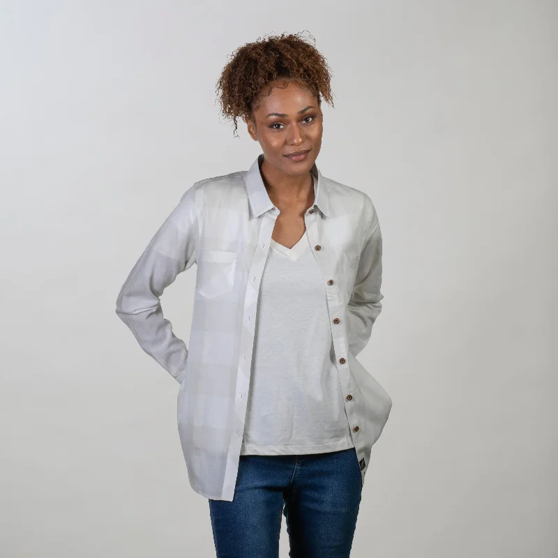 Women's Breeze Shirt- Whisper Grey Lace Blend Ribbed Blend Corduroy Blend