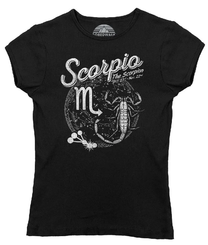 Women's Vintage Scorpio T-Shirt Zippered Front Buttoned Front Snap Front