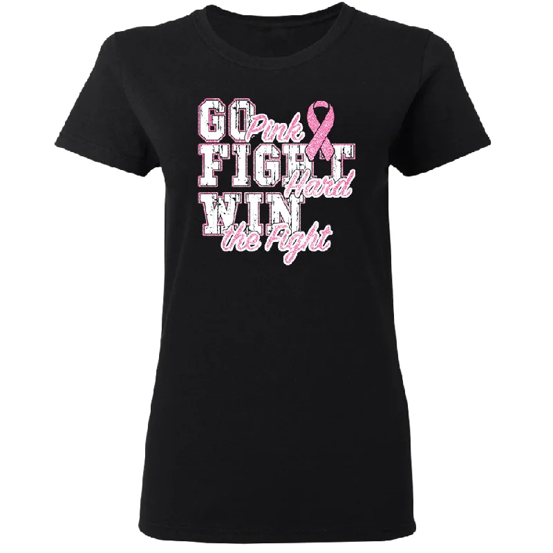 Zexpa Apparel™ Fight Hard Win The Fight Women's T-Shirt Hooded Caped Shawl Collar