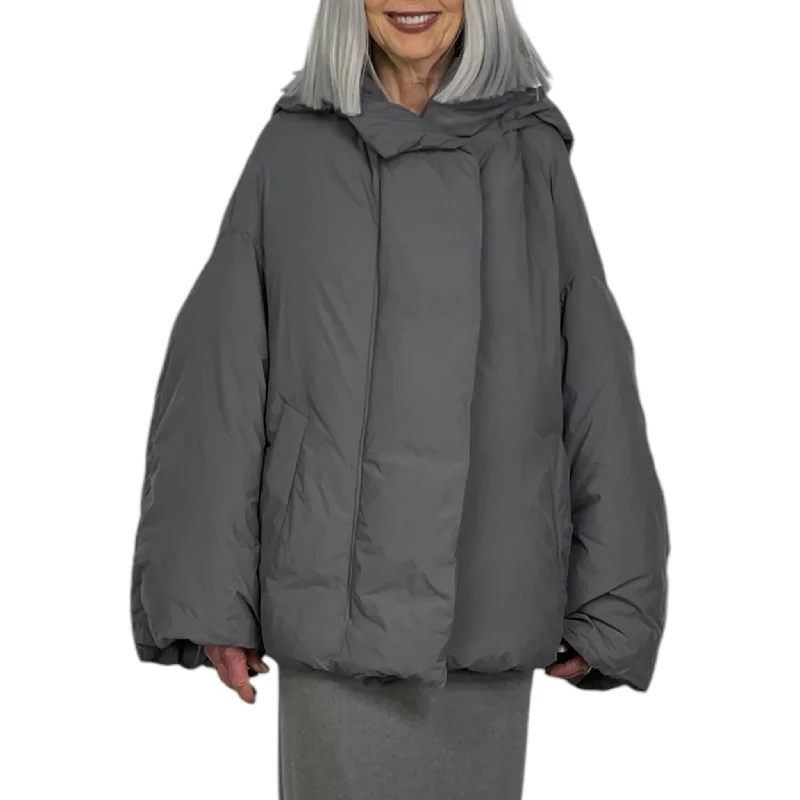 HOODED PUFFER JACKET Zippered Jacket Buttoned Jacket Snapped Jacket