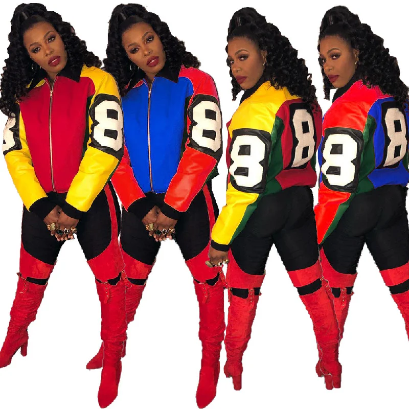 2023 hot arrival winter coat for women and Multi color contrast zipper lapel women crop top jacket Striped Jacket Polka Dot Jacket Floral Jacket 2023 hot arrival winter coat for women and Multi color contrast zipper lapel women crop top jacket Striped Jacket Polka Dot Jacket Floral Jacket