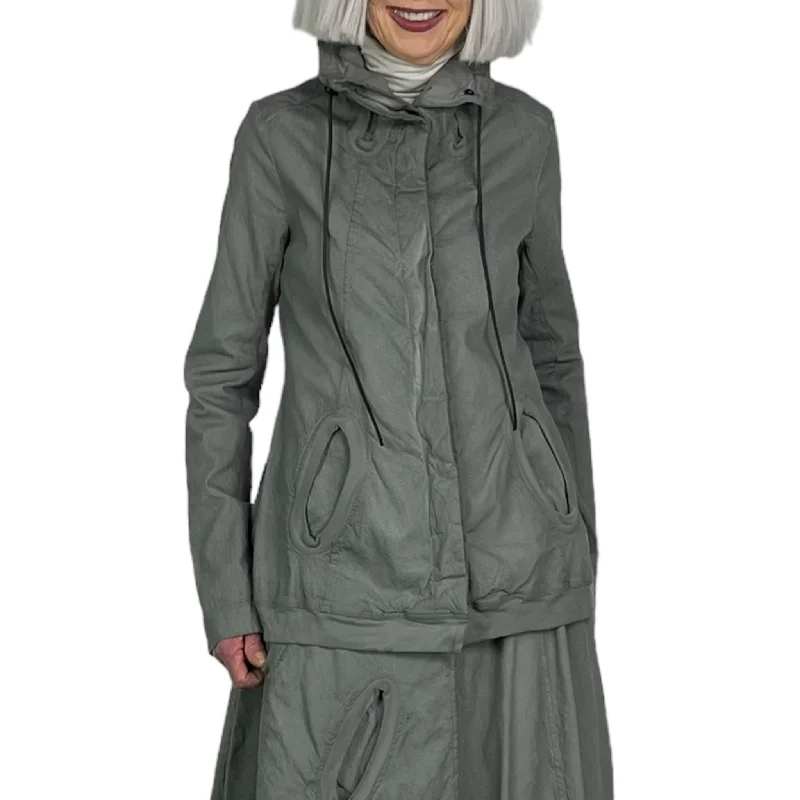 STRETCH TWILL SLIM JACKET Tiered Jacket Buttoned Jacket Zippered Jacket