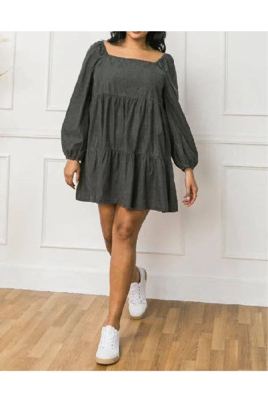 Plus Size Denim Mini Dress Classic White Mini Dress