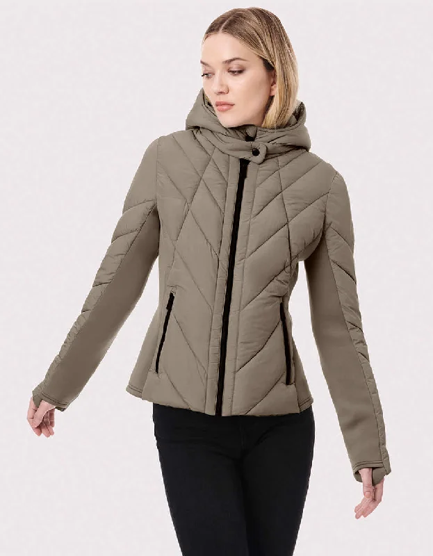 Active Double Puffer Jacket II Hooded Jacket Caped Jacket Shawl Collar Jacket