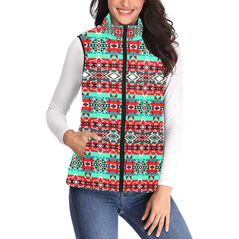 After the Southwest Rain Women's Padded Vest Jacket Tiered Jacket Buttoned Jacket Zippered Jacket