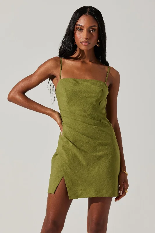 ASTR THE LABEL Isadora Draped Mini Dress Elegant Mini Dress with Pleats