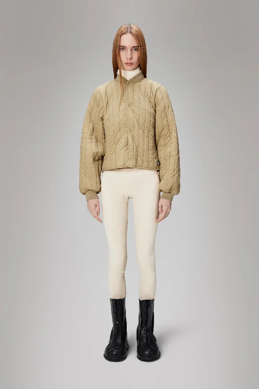 Banja Liner Bomber W Jacket - Sand Herringbone Jacket Houndstooth Jacket Plaid Jacket