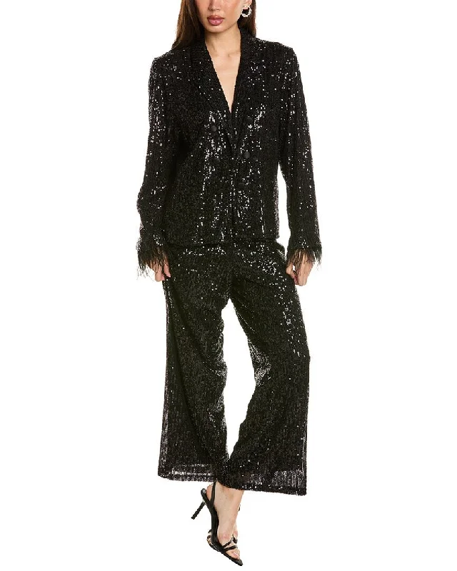 Nanette Nanette Lepore 2Pc Sequin Jacket & Pant Set Wool Jacket Cashmere Jacket Tweed Jacket