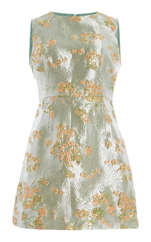 Staud Women's Garden Sleeveless Mini Dress, Metallic Bloom Casual High-Waist Mini Dress Staud Women's Garden Sleeveless Mini Dress, Metallic Bloom Casual High-Waist Mini Dress