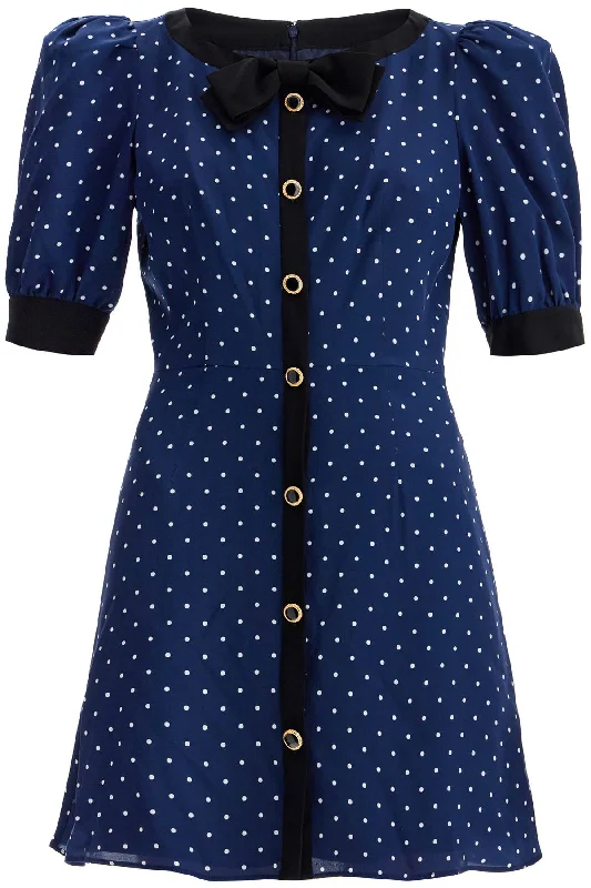 Alessandra Rich Women's 'Silk Polka Dot Mini Dress Trendy Denim Mini Dress