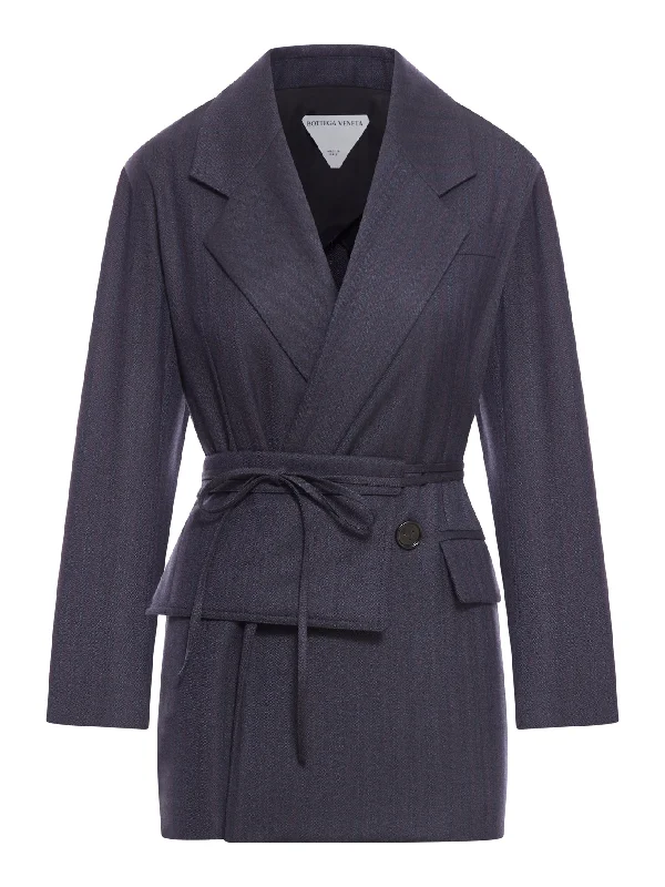 WOOL JACKET WITH WAIST BELT Wool Jacket Cashmere Jacket Tweed Jacket
