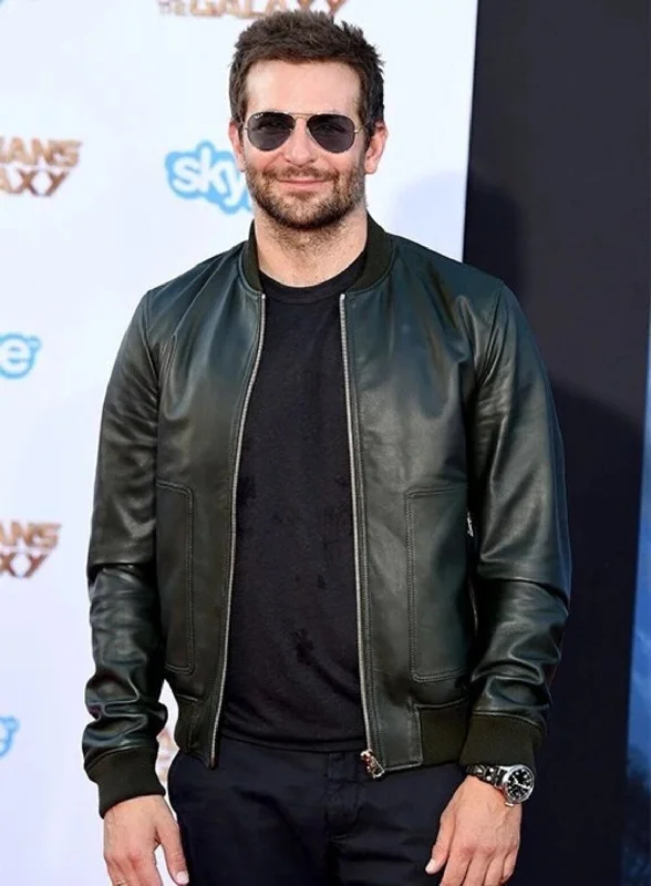 Bradley Cooper Leather Jacket | Men Celebrity Jacket | Celebrity Leather Jacket Striped Jacket Polka Dot Jacket Floral Jacket