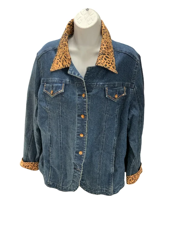 Christine Alexander Women's Jacket Jean Leopard XL Satin Fabric Silk Fabric Chiffon Fabric