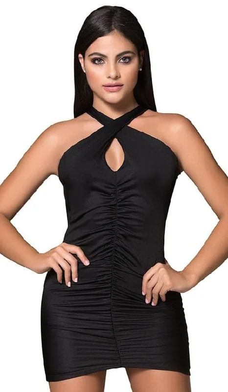 Criss Cross Keyhole Mini Dress - ST1006 Cozy T-Shirt Mini Dress