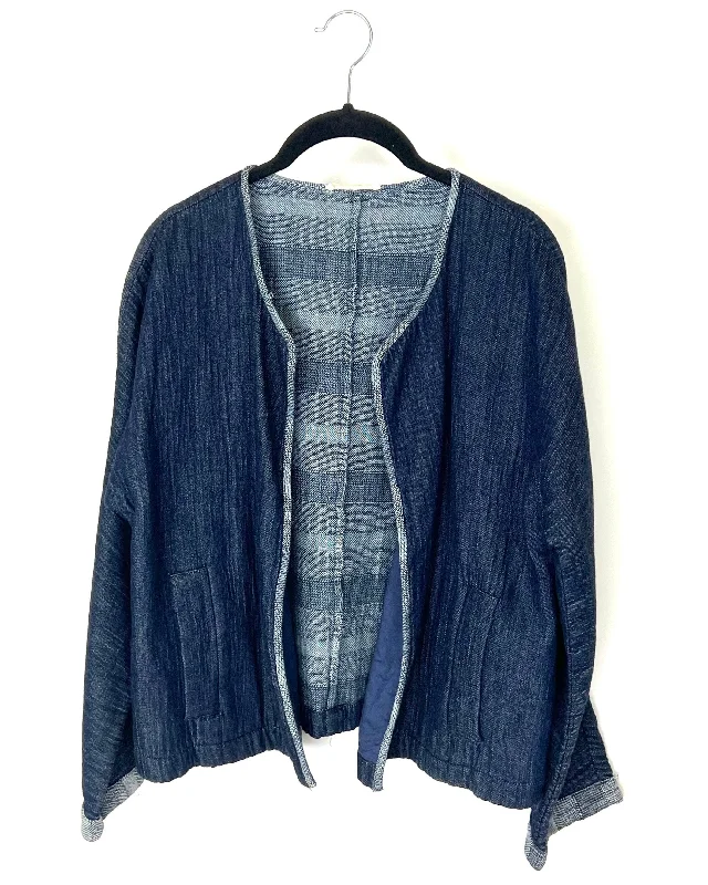 Denim Cotton Jacket - Size 4/6 Chenille Jacket Brocade Jacket Lace Jacket