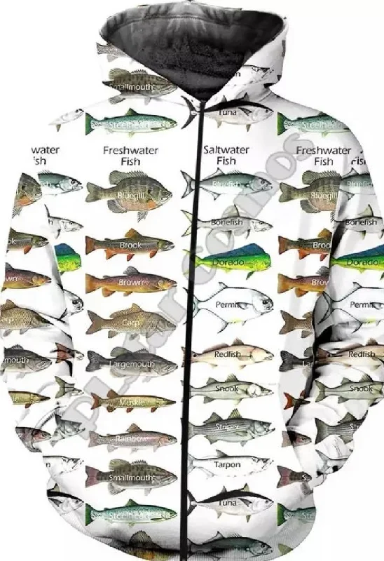 Fish Finder Hooded Zip Up Unisex Jacket Cotton Jacket Linen Jacket Terry Jacket