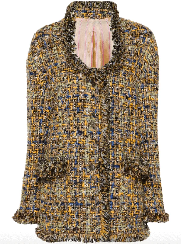 fringed bouclé jacket Faux Fur Jacket Real Fur Jacket Shearling Jacket