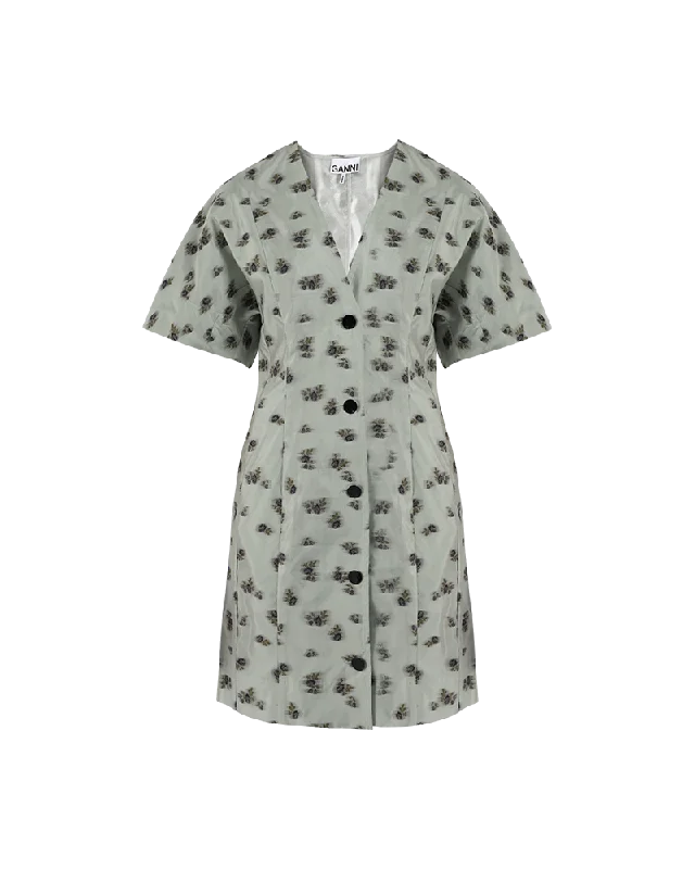 Organza Jacquard Mini Dress Cozy A-Line Mini Dress