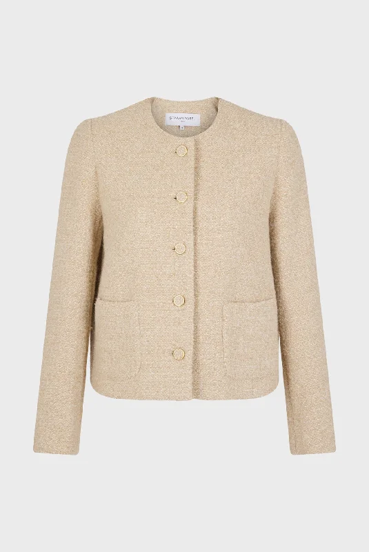 Jacket Malia Dav29a064 Sand Herringbone Jacket Checkered Jacket Solid Jacket