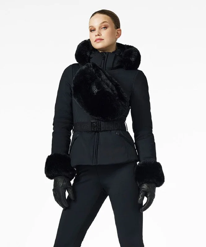 Women's Giselle Faux Border Ski Jacket Trench Coat Raincoat Waterproof Jacket