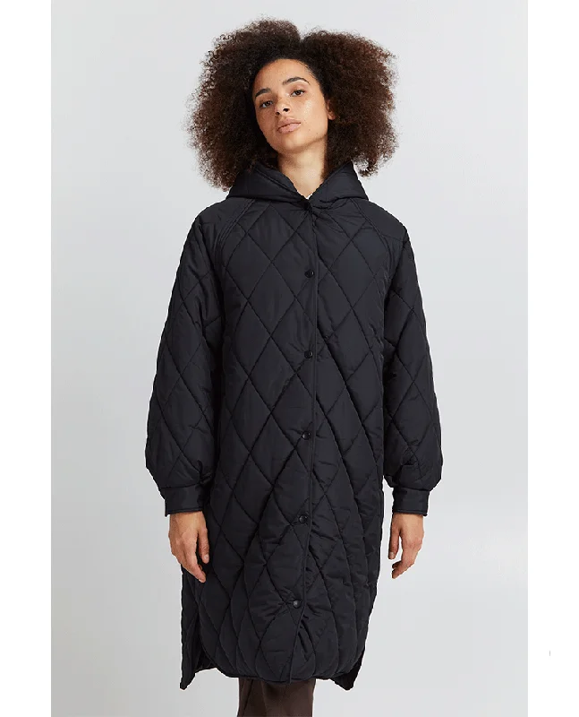 Ichi Hansa Black Jacket Zippered Jacket Buttoned Jacket Snapped Jacket