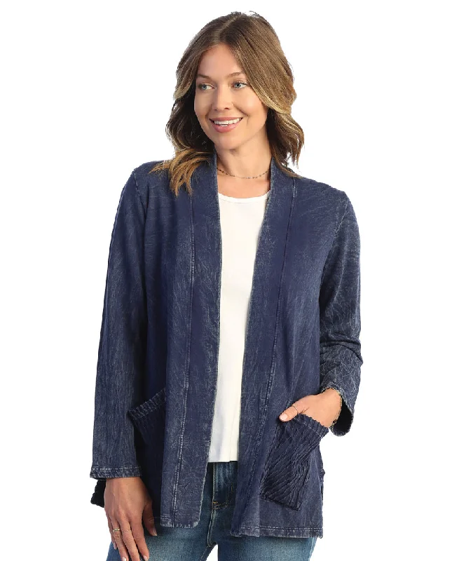 M90  - Womens-Denim Kimano Jacket Welt Pockets Slit Pockets Flap Pockets