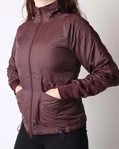 Joann Nylon Jacket - Plum Knit Fabric Woven Fabric Fleece Fabric