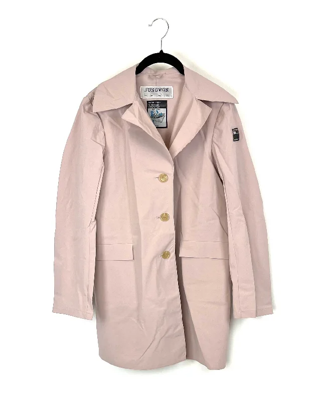 Pink Waterproof Jacket - Size 4-6 Toggled Jacket Drawstring Jacket Belted Jacket