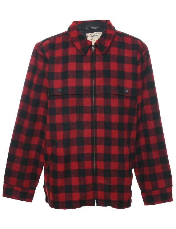 L.L. Bean Checked Jacket - L Denim Jacket Leather Jacket Suede Jacket