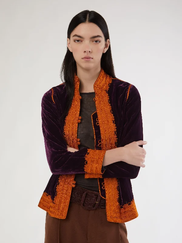 Moroccan velvet jacket Embroidered Jacket Appliqued Jacket Beaded Jacket