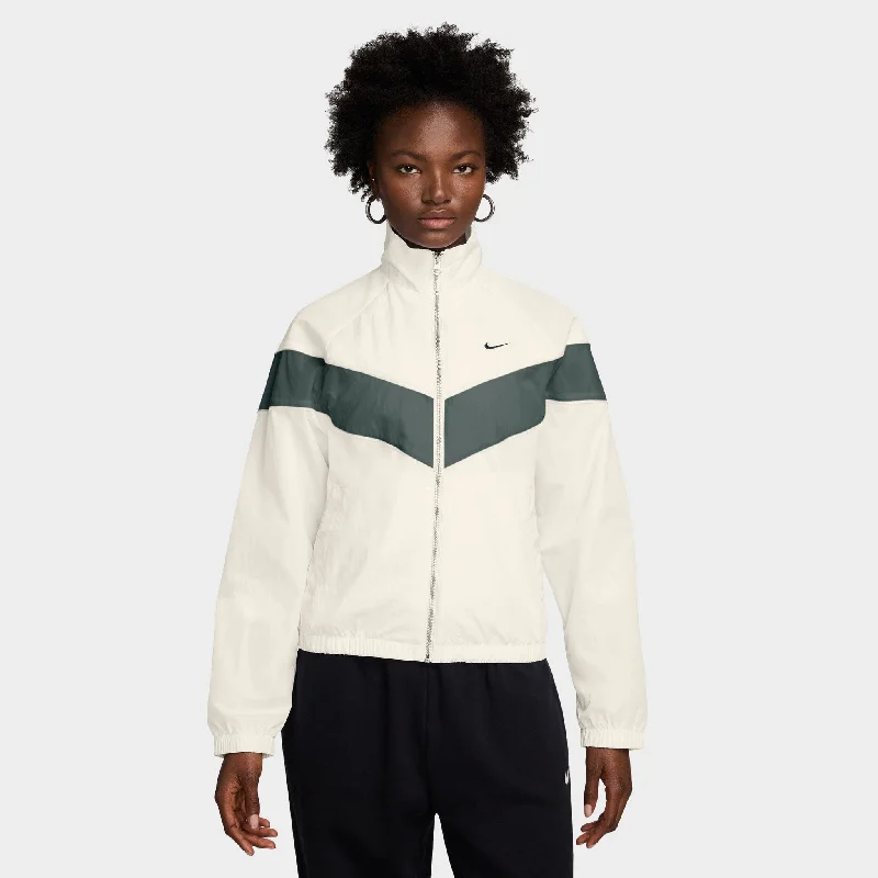 Nike Windrunner Women's Loose UV Woven Full Zip Jacket Sail / Vintage Green Wool Jacket Cashmere Jacket Tweed Jacket