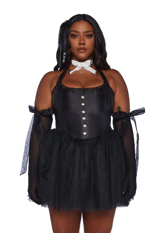 Plus Dream Of You Mini Dress - Black Elegant Velvet Mini Dress