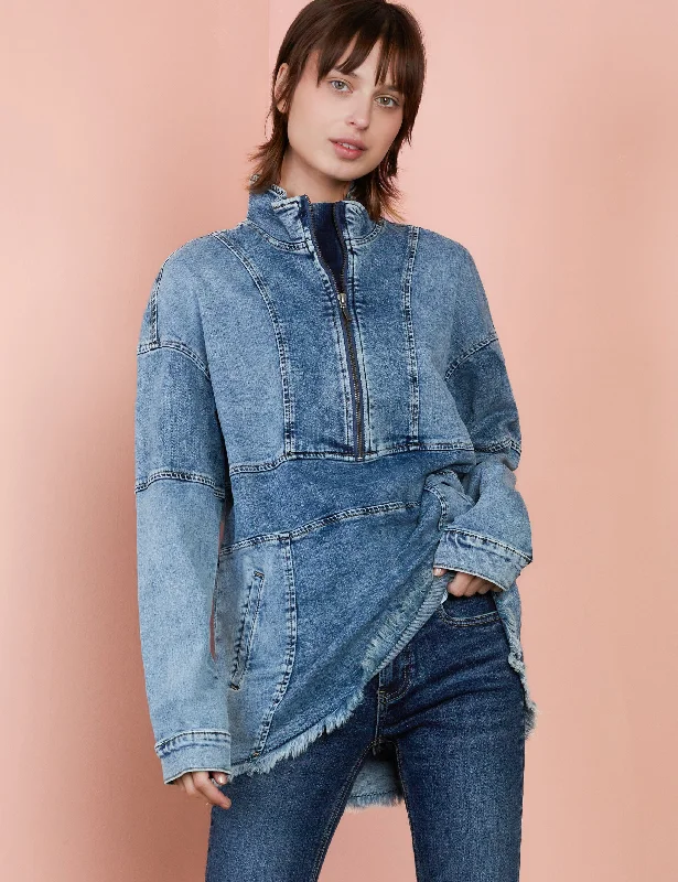 Pop-over Denim Jacket V-Neck Jacket Boat Neck Jacket Square Neck Jacket