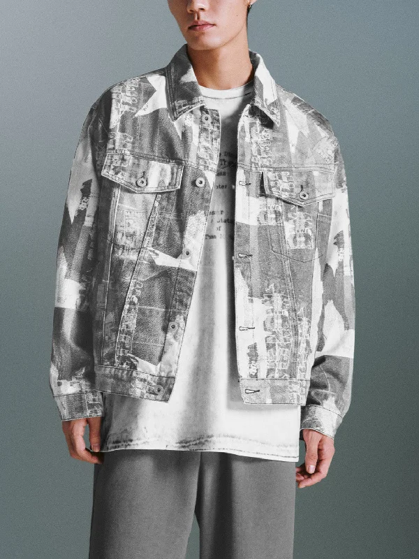 Printed Denim Jackets Jersey Jacket Tulle Jacket Batik Jacket