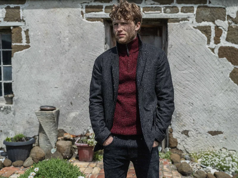 Rodd & Gunn - Longbush Jacket - Graphite Herringbone Jacket Checkered Jacket Solid Jacket