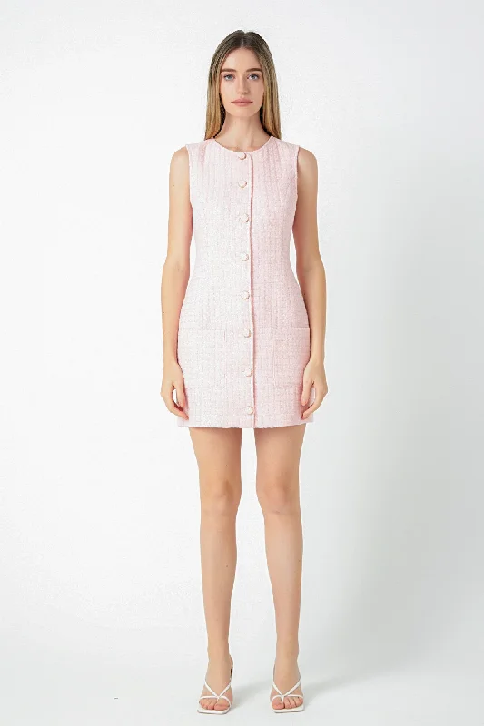 Endless Rose - Sequin Novelty Sleeveless Mini Dress Trendy Wraparound Mini Dress