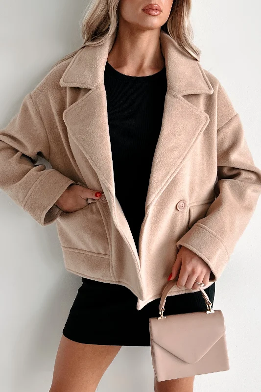 Shiloh Fuzzy Knit Jacket (Light Taupe) Cardigan Sweater Pullover