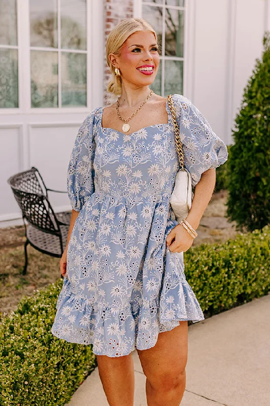 Sugar and Spice Eyelet Mini Dress Curves Modern Satin Mini Dress
