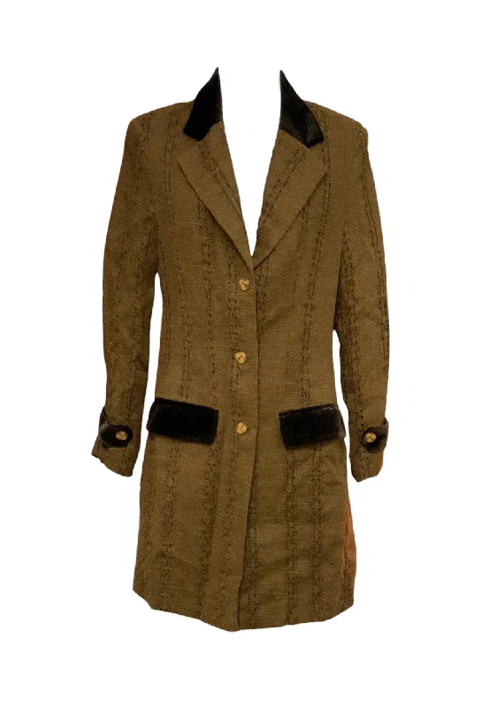 Tea by Michelle N Women’s Brown Jacket 4 Knit Fabric Woven Fabric Fleece Fabric