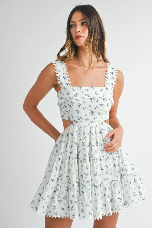 The Mariana Floral Mini Dress Cozy Knitted Mini Dress