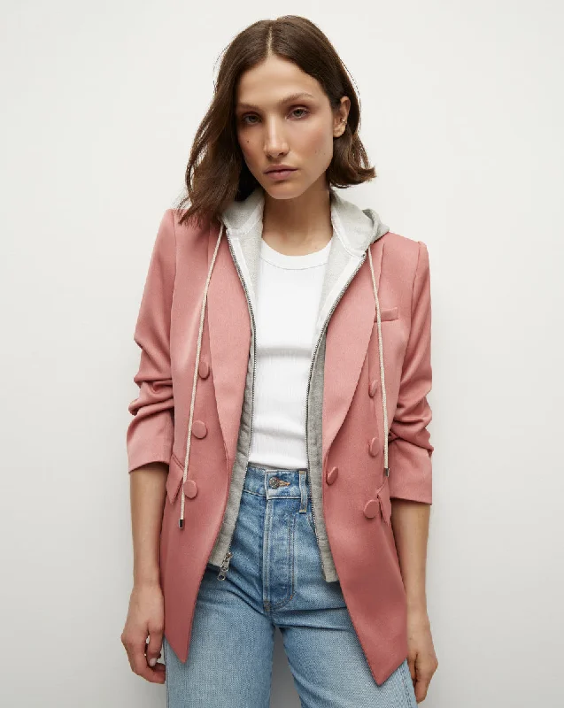 Tomi Satin Dickey Jacket Notch Collar Peter Pan Collar Cowl Neck