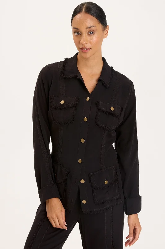 Twill Safari Jacket Embroidered Jacket Appliqued Jacket Beaded Jacket