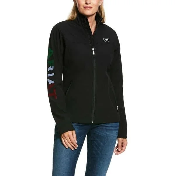 Ariat Women's Global Mexico Classic Softshell Jacket Welt Pockets Slit Pockets Flap Pockets