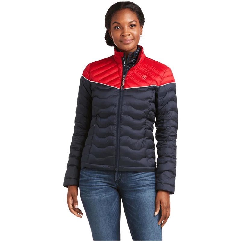 Ariat Women's Ideal 3.0 Team Color-Block Down Jacket Welt Pockets Slit Pockets Flap Pockets