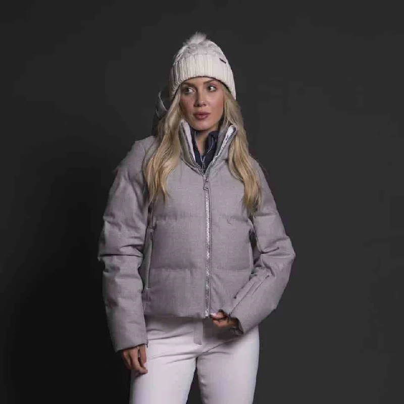 Women Arctic Luxe Jacket Notch Collar Peter Pan Collar Cowl Neck