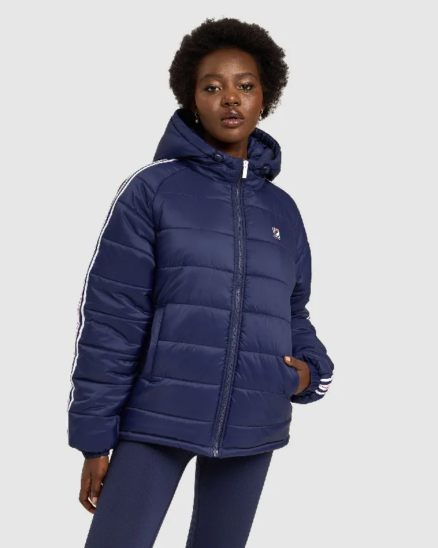 Women's Alisa Puffer Jacket Mesh Jacket Canvas Jacket Denim Jacket