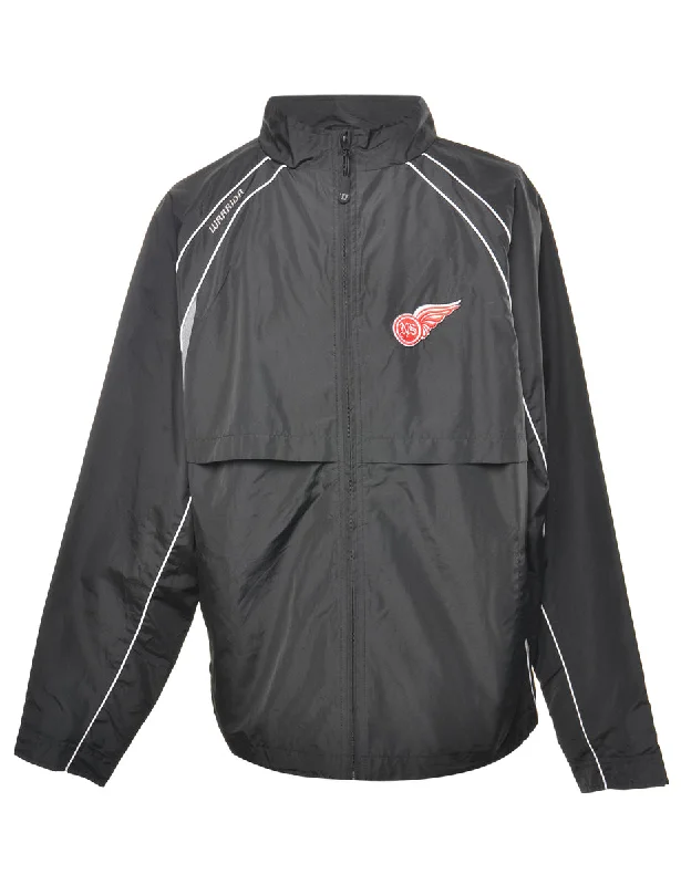 Zip-Front Black Jacket - XL Bomber Jacket Anorak Windbreaker