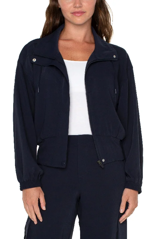 Liverpool Zip Up Dolman Jacket (lunar blue) Insulated Jacket Fitted Jacket Loose Jacket