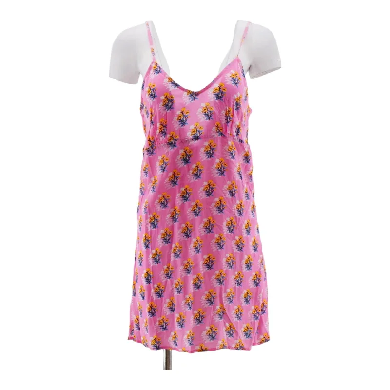 Floral Pink Sleeveless Mini Dress Cozy Ruched Mini Dress