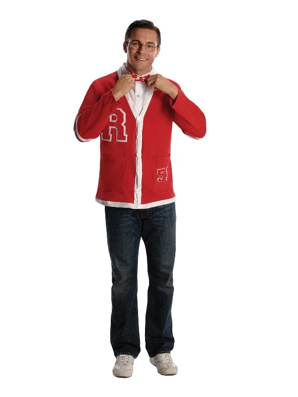 Red Letterman Sports Jacket Men's 1950's Costume Embroidered Jacket Appliqued Jacket Beaded Jacket